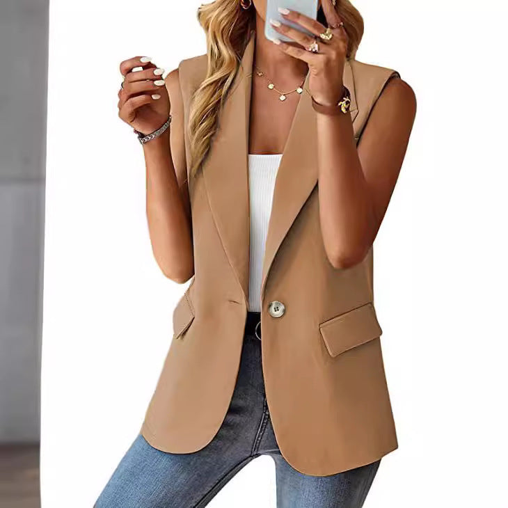 Damen Ärmelloser Blazer Drune