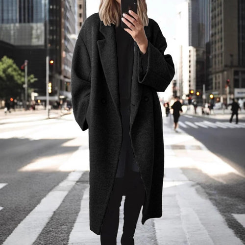 Damen Oversized Wollmantel Drune
