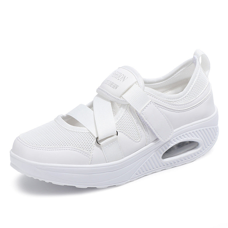 Damen nan stabilisierender Komfort-Sneaker mit luftgepolsterter Keilsohle und Klett-Riemenverschluss Drune