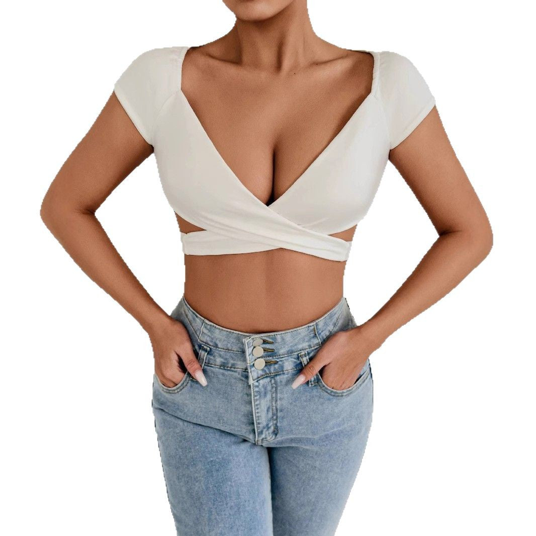 Damen Crop-Top mit elegantem Wickeldesign Drune