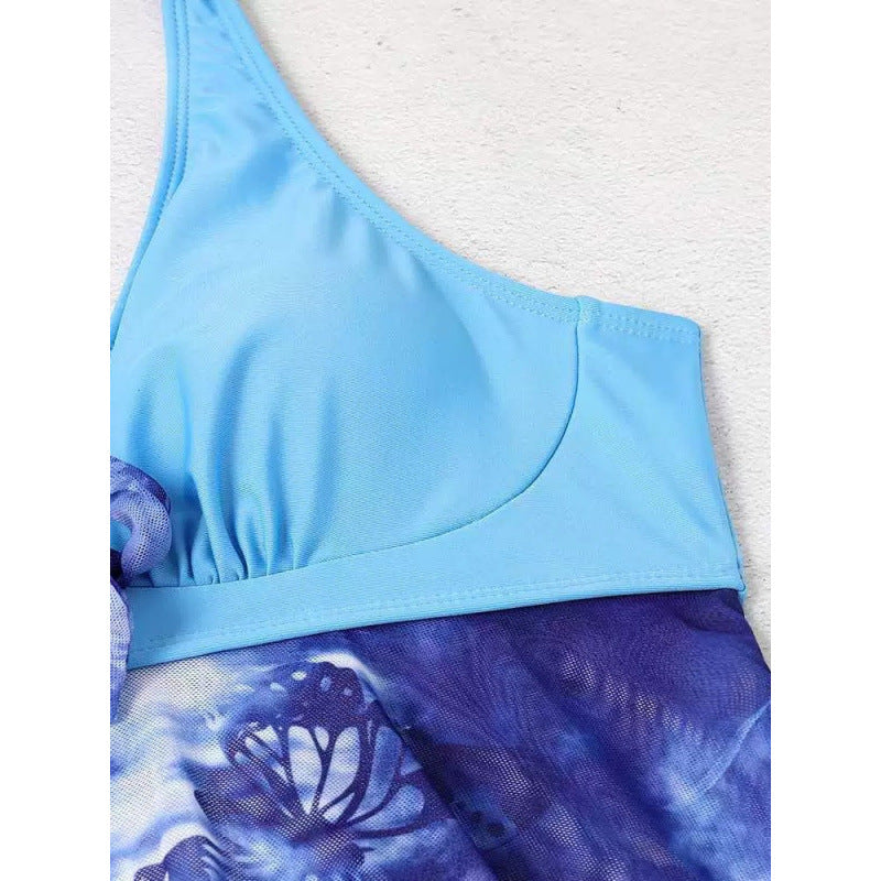 Damen Tankini mit floralem Wickeldesign und verstellbarem Oberteil Drune