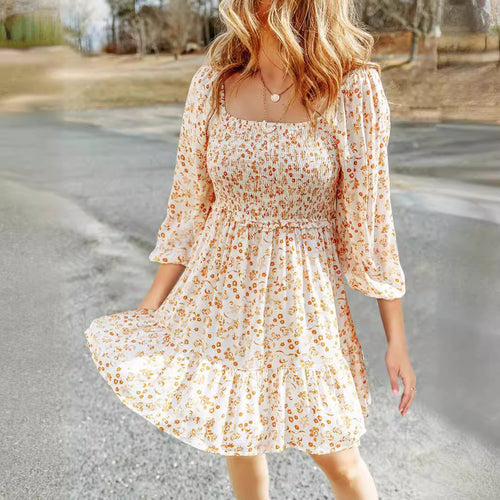 Damen lässiges Blumenkleid Drune