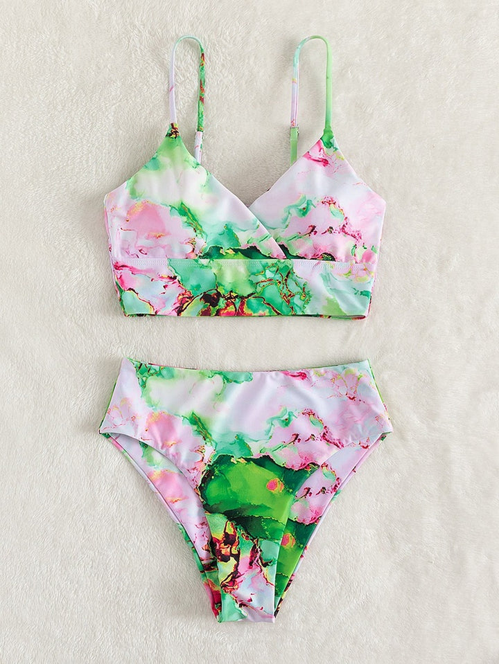 Damen Bikini-Set mit elegantem Wellenmuster Drune