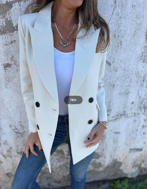 Damen eleganter Blazer mit doppelter Knopfleiste und stylischem Schnitt Drune