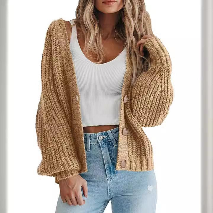 Damen Strickjacke mit grobem Muster und modischem Schnitt Drune