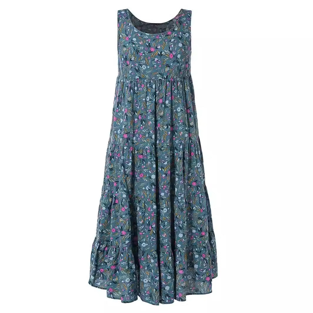 Damen Langes Freizeitkleid mit floralem Design Drune