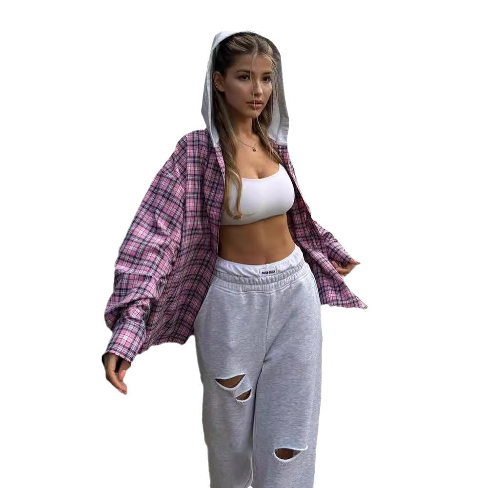 Damen Urbaner Oversized Shirtjacke mit Leopardenmuster Drune