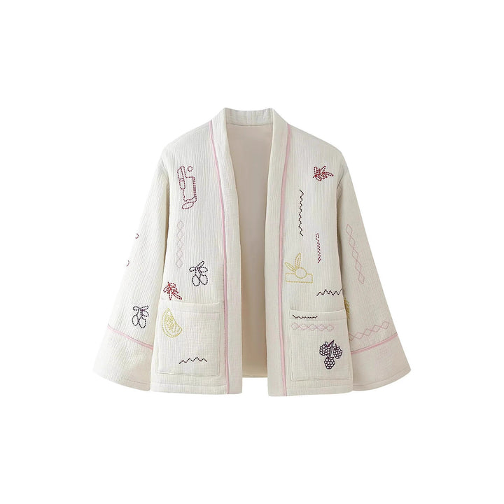 Damen lässige Kimono-Jacke mit einzigartigen Stickereien Drune