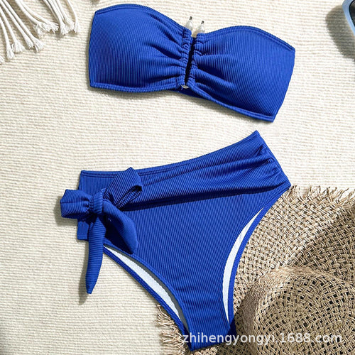 Damen Bandeau-Bikini mit modernem Wickelbund Drune