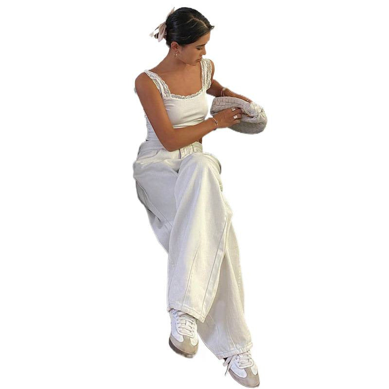 Damen Weite High-Waist Jeans im modernen Design Drune