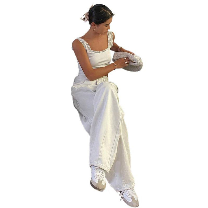 Damen Weite High-Waist Jeans im modernen Design Drune