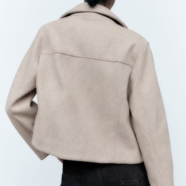 Damen modische Übergangsjacke im lässigen Stil aus weichem Material mit praktischen Taschen Drune