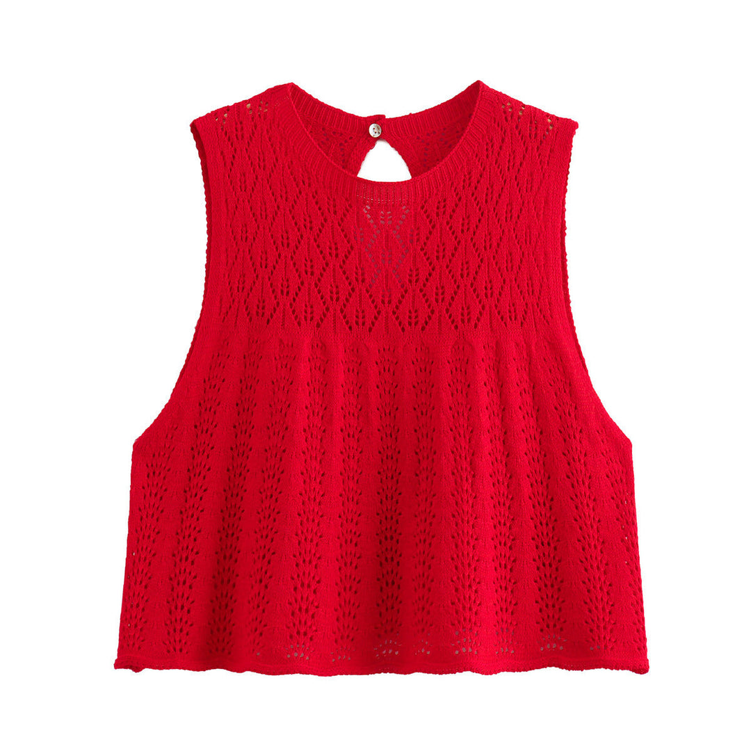DruneMODE | Mode Lässig Strickweste Hohlschliff Top Strick Kurzer Rock Set