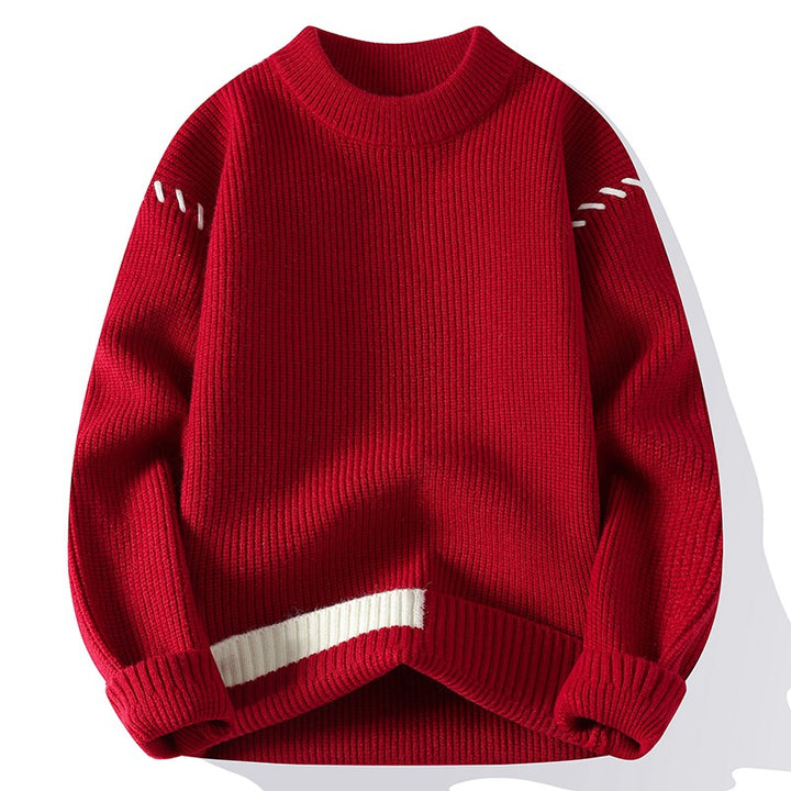 Damen Grober Strickpullover mit innovativem Design und dekorativen Details Drune