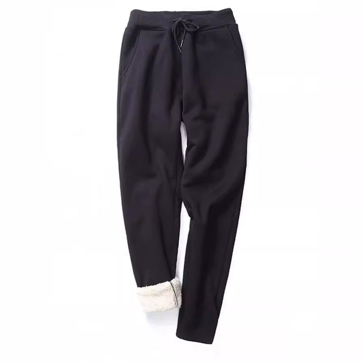 Damen nan gefütterte Thermo-Jogginghose mit Teddyfutter, elastischem Bund und Kordelzug Drune