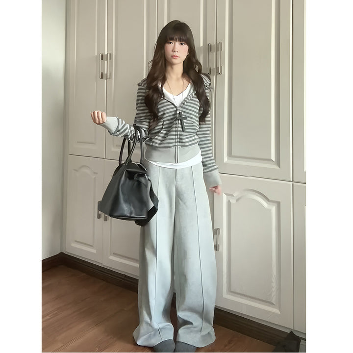 Damen elegante und bequeme Strickjacke mit Reißverschluss Drune