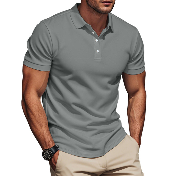 Herren nan Pima-Baumwoll-Polo mit Kentkragen, schmaler Silhouette und verstärkter Knopfleiste Drune