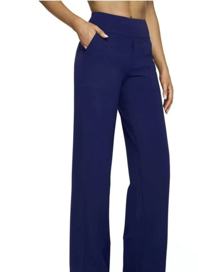 Damen Weit geschnittene Komfort-Hose mit elastischem Bund und praktischen Taschen Drune