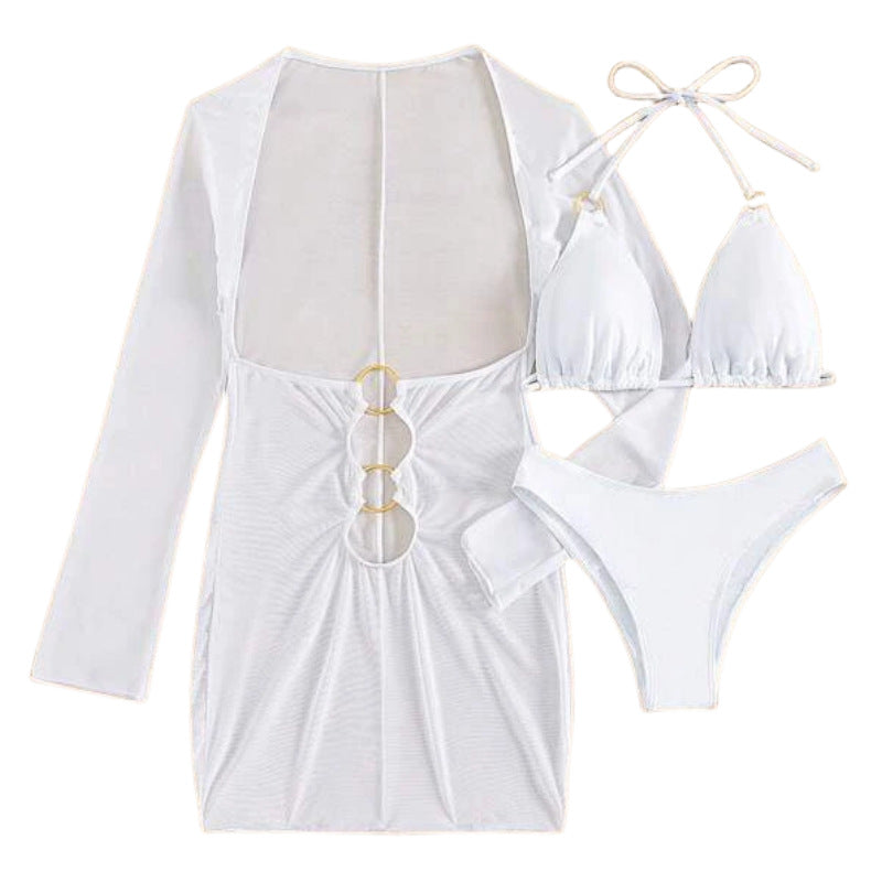 Damen Badeanzugkleid mit raffinierten Cut-Outs und langen Ärmeln Drune