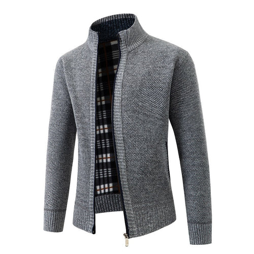 Herren Strickjacke mit modernem Stehkragen und praktischen Seitentaschen Drune