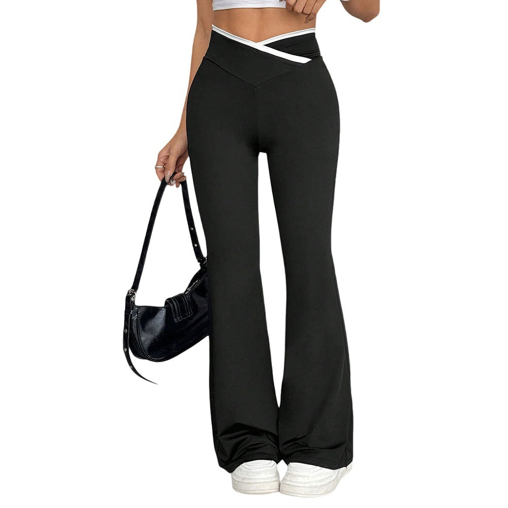 Damen Flared Yogahose mit hoch geschnittenem Bund und stylishen Quernaht-Details Drune