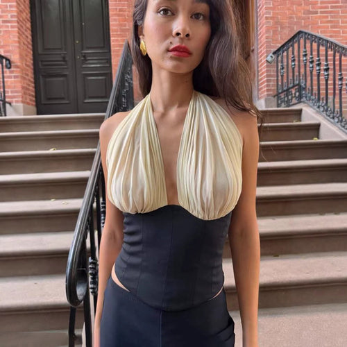 Damen Haltertop mit elegantem Drapierungseffekt Drune