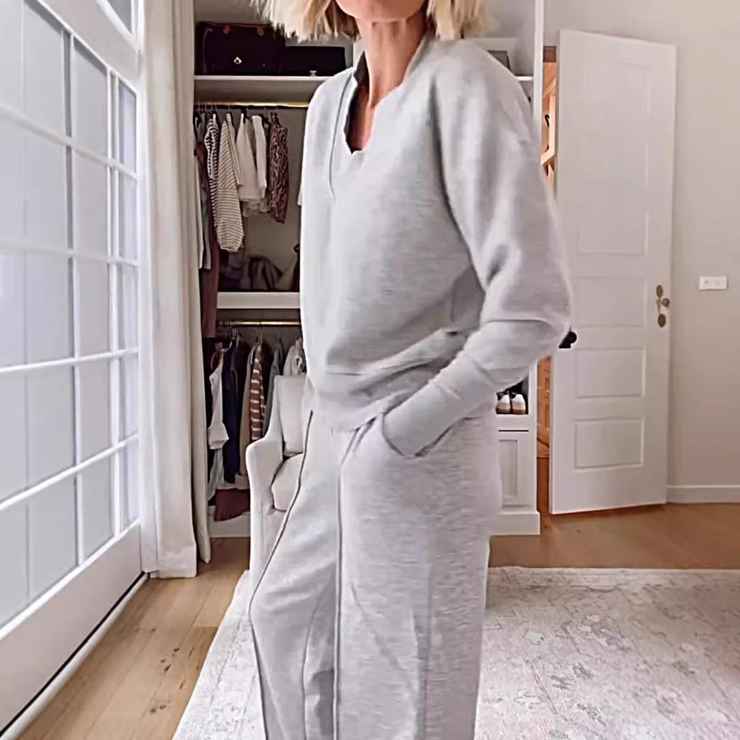 Drune | Lockeres Oberteil und Hose mit weitem Bein Set