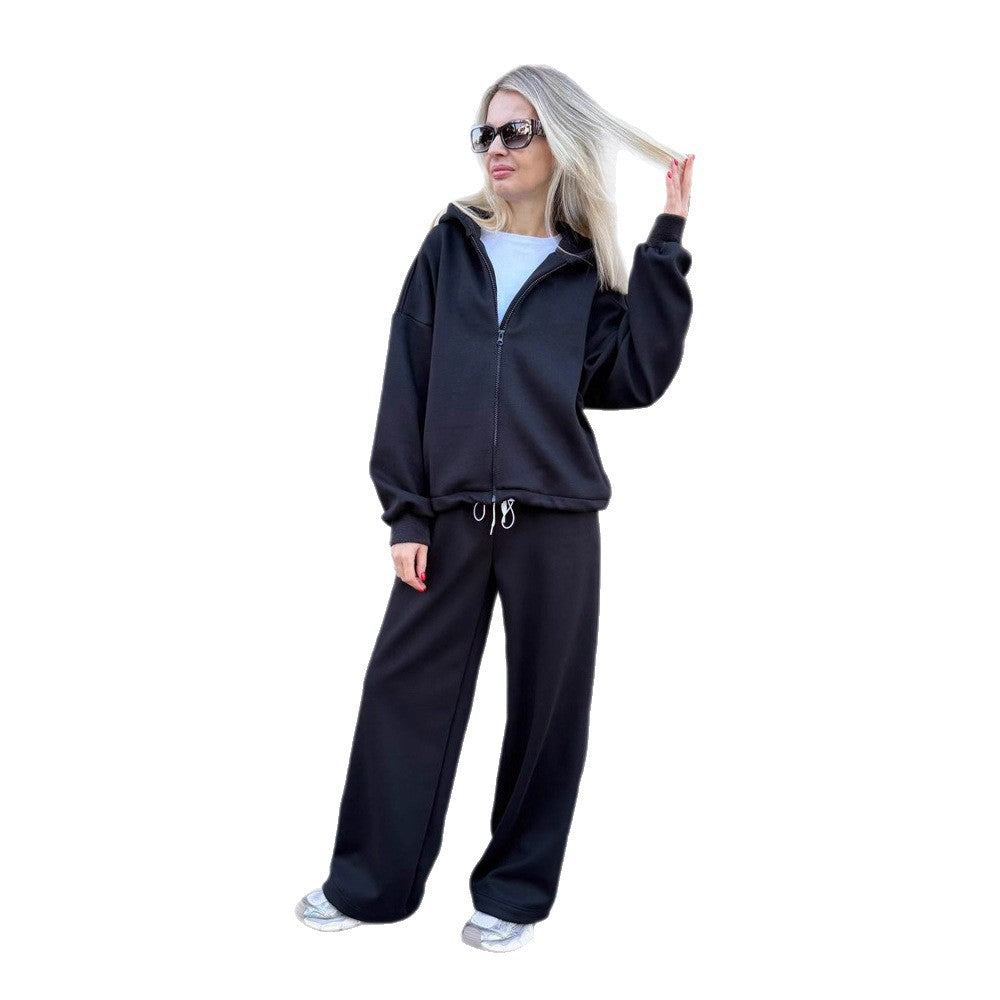Damen sportliches Lounge-Set mit lässigem Hoodie und weitem Schnitt Drune