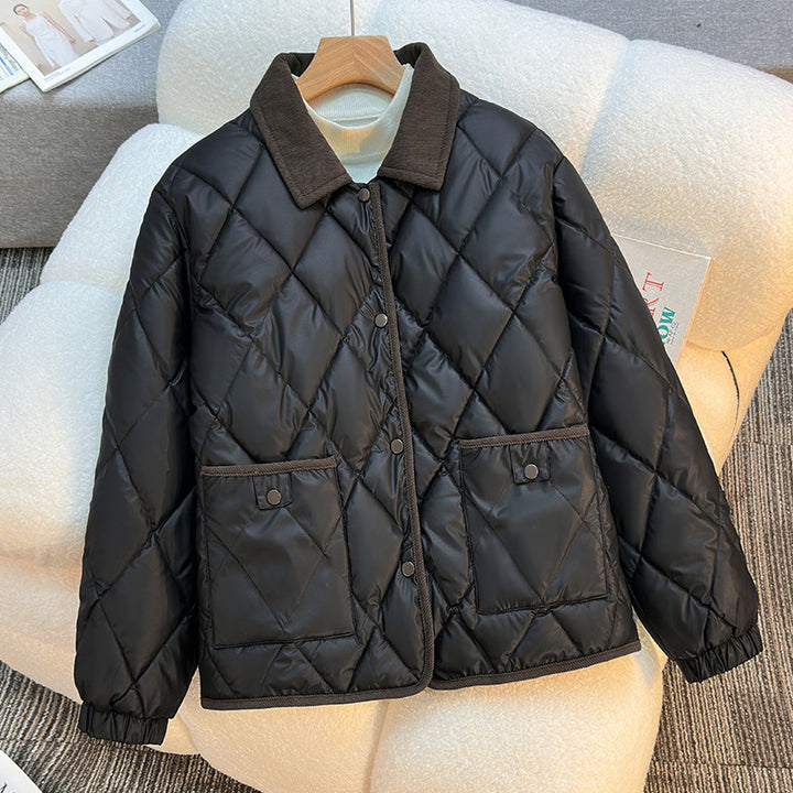 Damen Leicht isolierte Steppjacke mit kontrastierendem Kragen und praktischen Taschen Drune