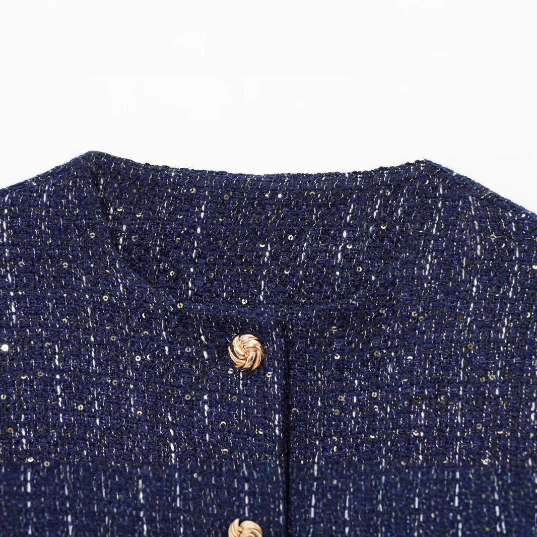 Damen trendige tweed Jacke Drune
