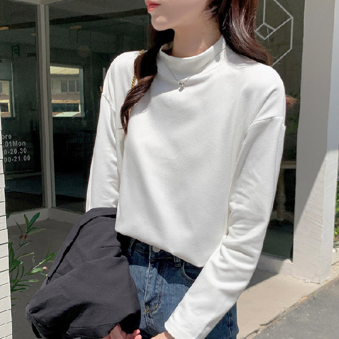 Damen Langarmshirt mit elegantem Stehkragen Drune
