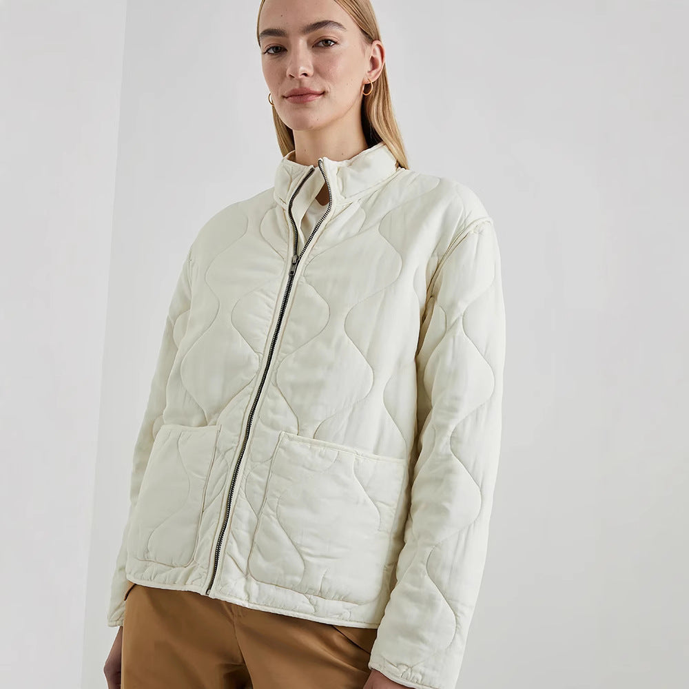 Damen gesteppte Übergangsjacke mit hohem Kragen Drune