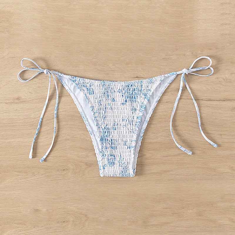 Damen Bikinihöschen mit Rüschen und verstellbaren Bindebändern Drune