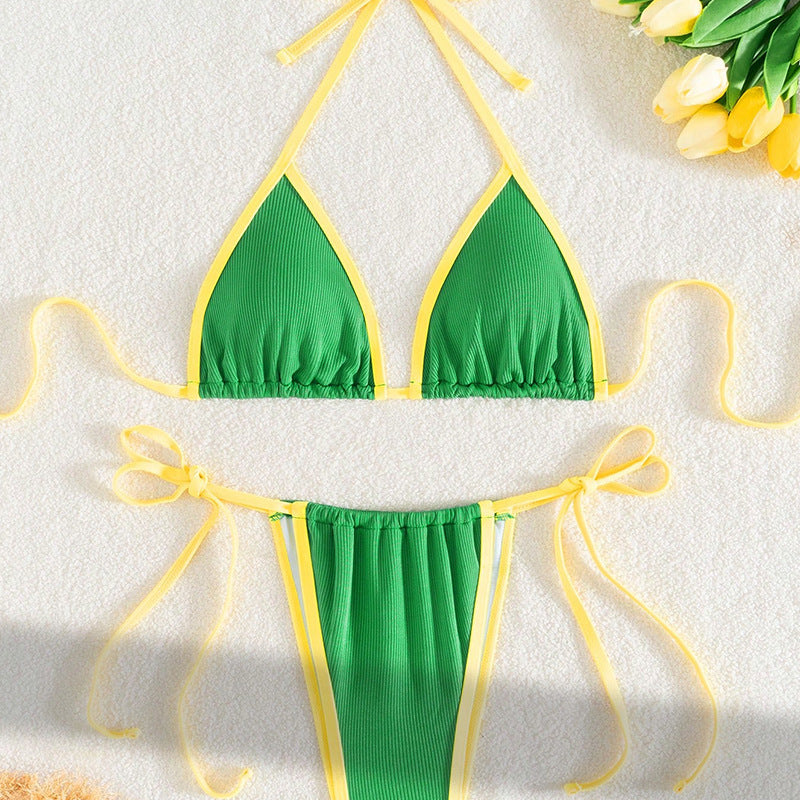 Damen Bikiniset mit verstellbaren Trägern und hohem Beinausschnitt Drune