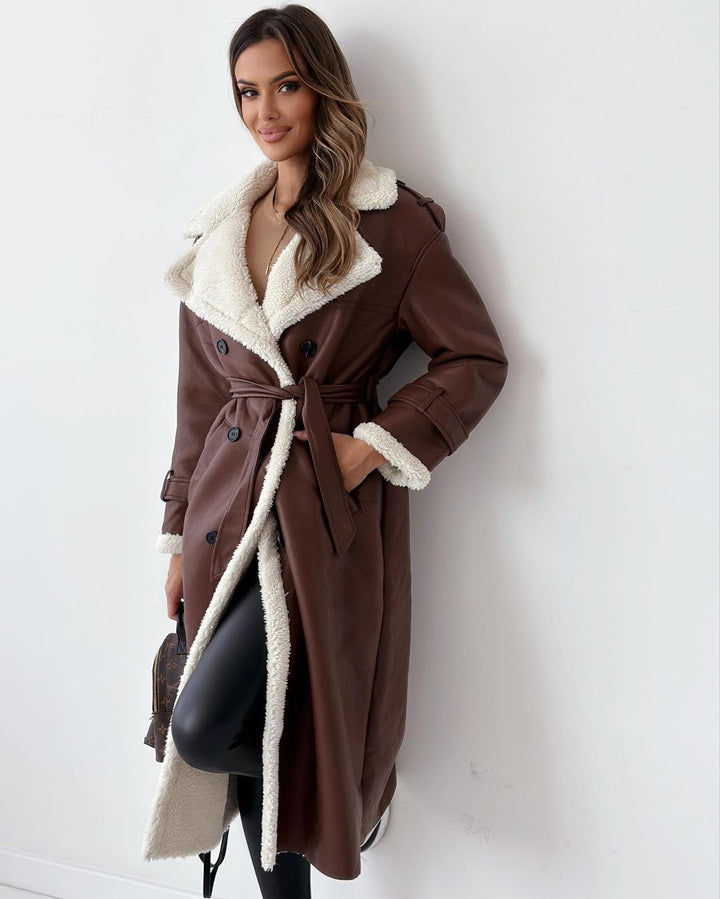 Damen Trendiger Übergangsmantel mit weichem Kunstfellfutter und stylishen Details Drune