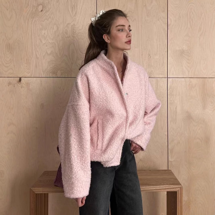 Damen Wolljacke im modernen Teddy-Stil Drune