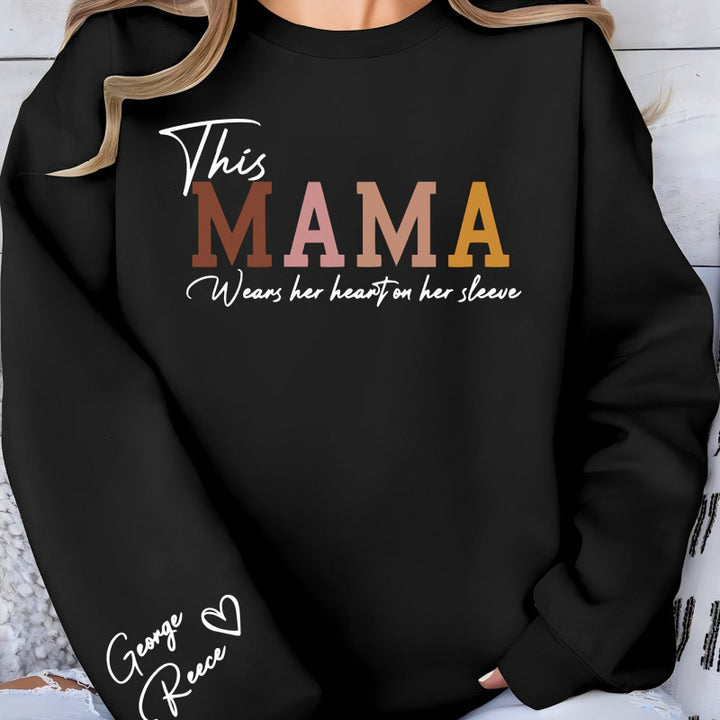 Damen Sweatshirt mit inspirierendem Mama-Aufdruck und bequemer Passform Drune