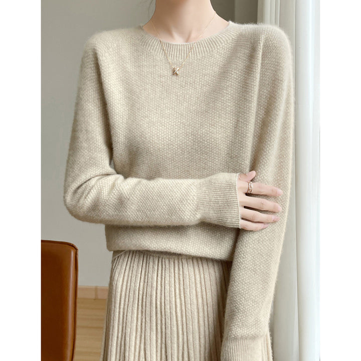 Damen Feinstrickpullover mit lockerer Passform und elegantem Rundhalsausschnitt Drune