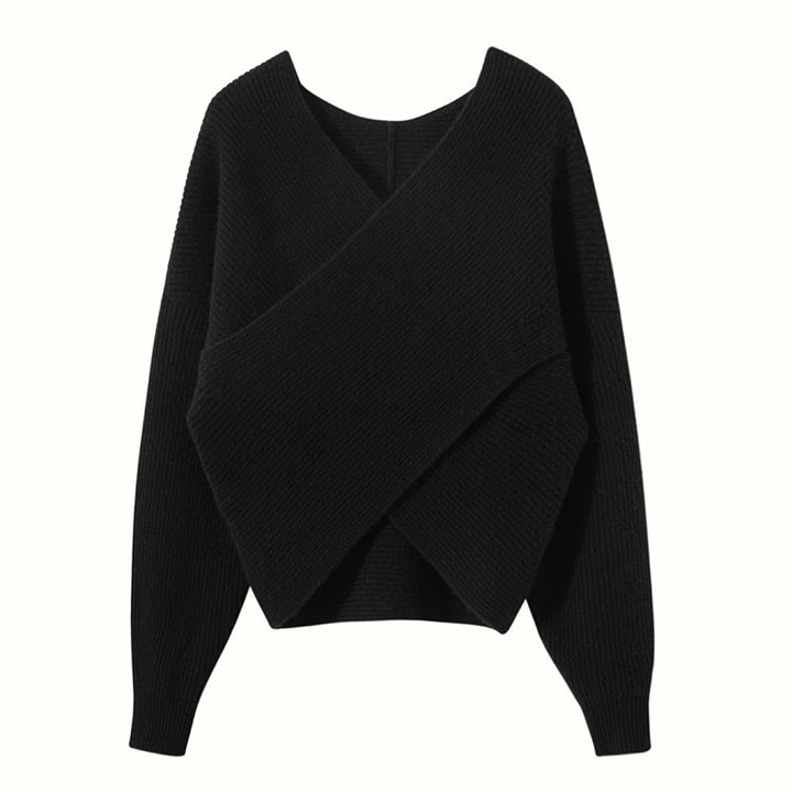 Damen Wickelpullover mit modernem Strukturdesign Drune