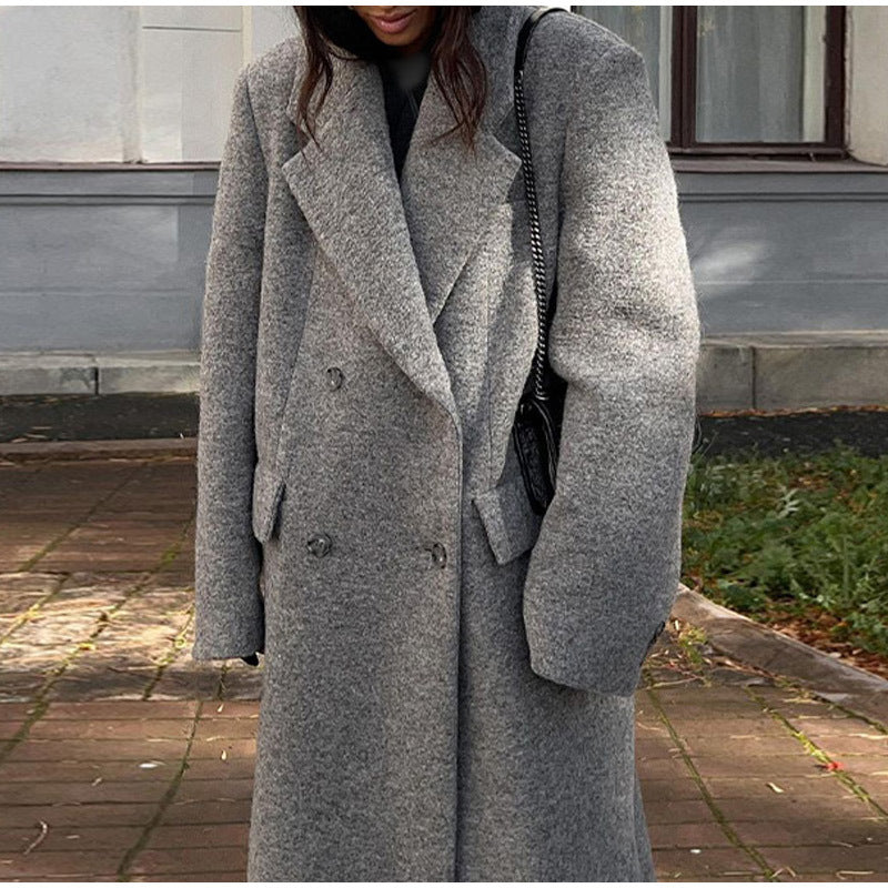 Damen oversized Wollmantel Drune