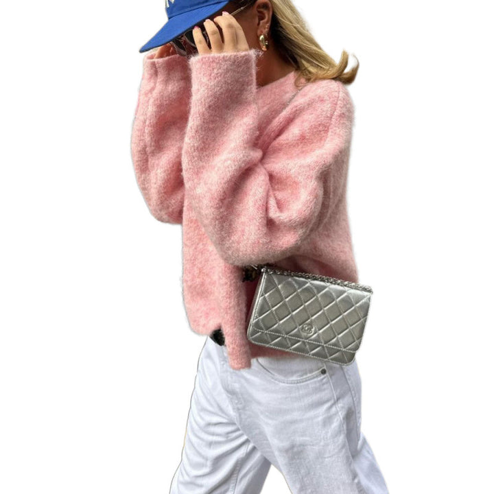 Damen gemütlicher Strickpullover mit lässigem Schnitt Drune
