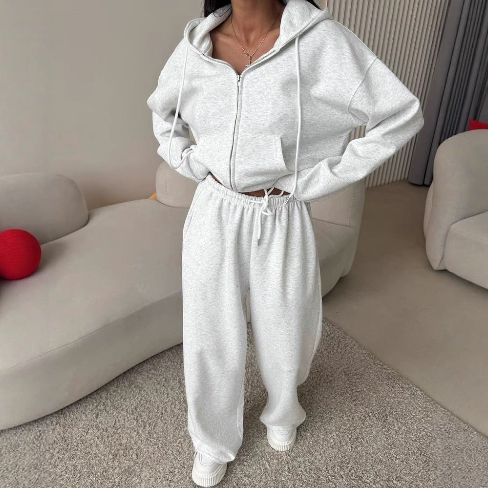 Damen bequemer und eleganter Hoodie mit weiten Hosen Drune