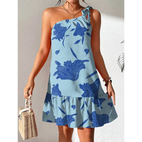 Damen Sommerliches Minikleid mit verspieltem Volant und asymmetrischem Saum Drune