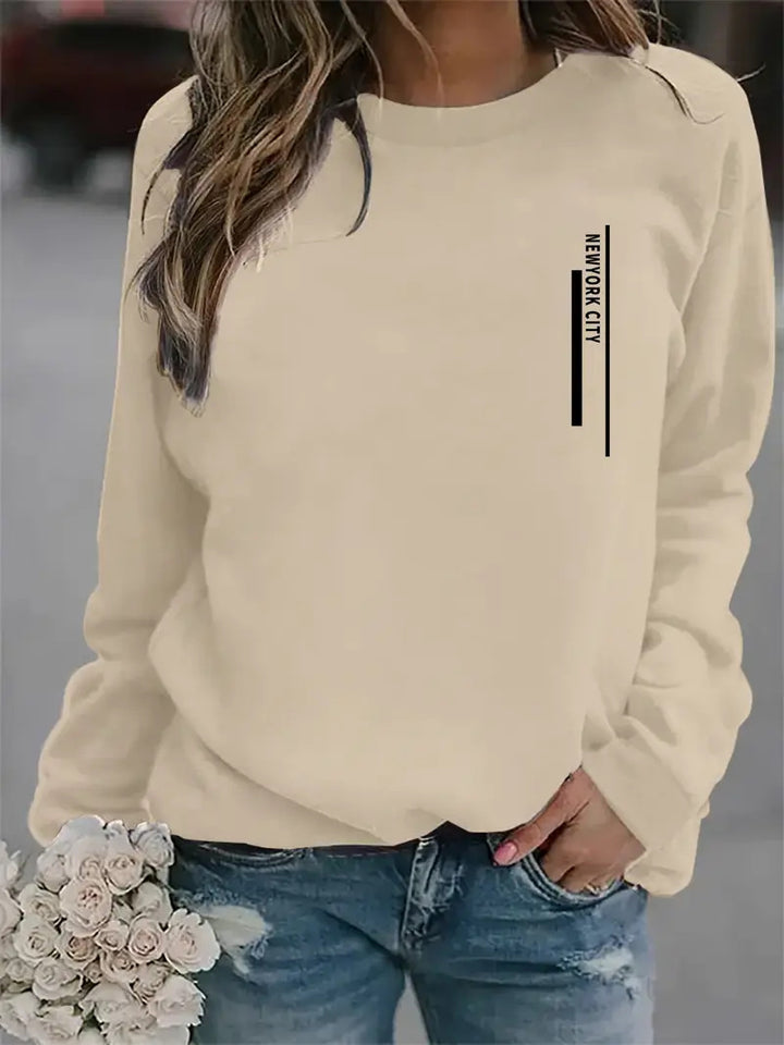 Damen Sweatshirt mit modernem Städte-Aufdruck Drune