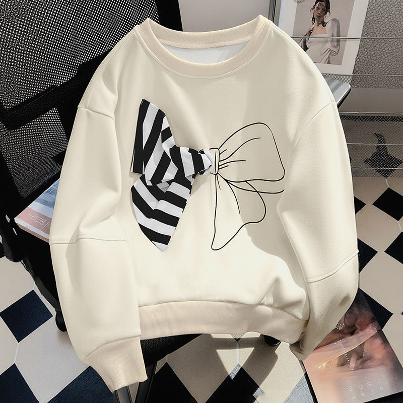 Damen Sweatshirt mit verspieltem Schleifenmotiv und modernem Schnitt Drune