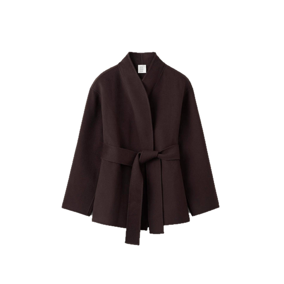 Damen Wickeljacke aus weichem Material mit taillierbarem Gürtel und elegantem Schnitt Drune