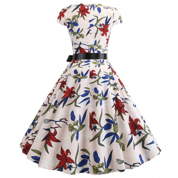 Damen Swingkleid mit floralem Design und tailliertem Schnitt Drune