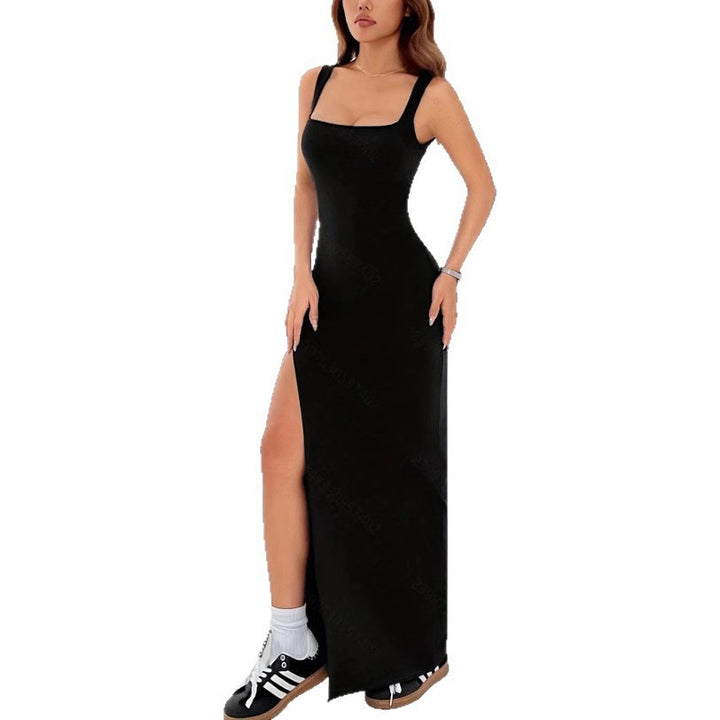 Damen Elegantes Maxikleid mit schulterfreier Silhouette und seitlichem Schlitz Drune