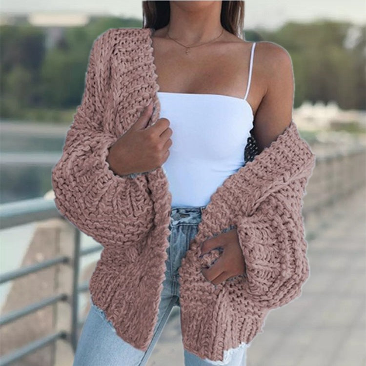 Damen Grobstrick-Cardigan mit oversized Passform und lässigem Design Drune