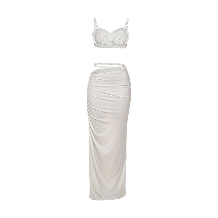 Damen Oberteil und Maxi Rock Set Drune